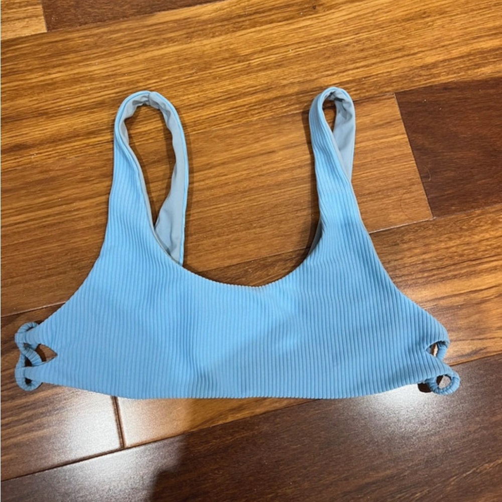 Tai Swim Baby Blue Ribbed Bikini Top